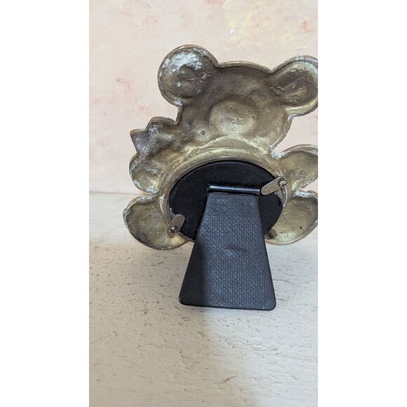 Vintage Brass Teddy Bear Picture Frame With Stand - Picture 4 of 7